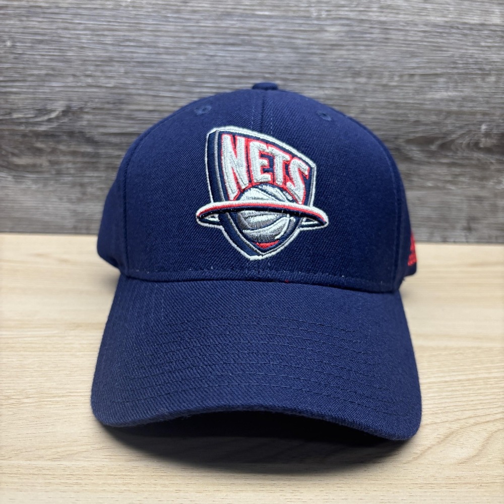 New Jersey Nets Hat Cap Strap Back Mens One Size Blue NBA Basketball Adidas Wool